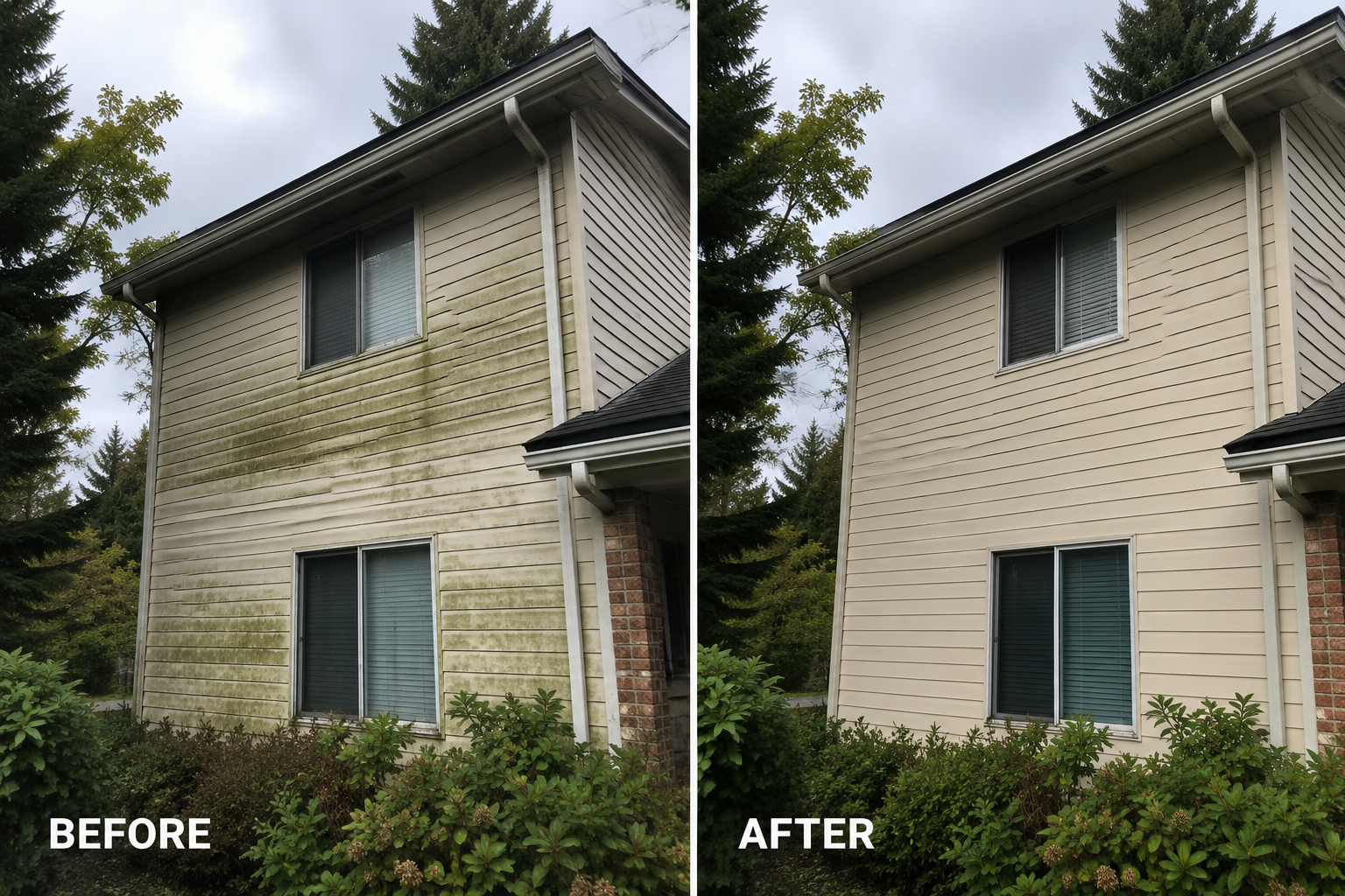 Soft wash before and after